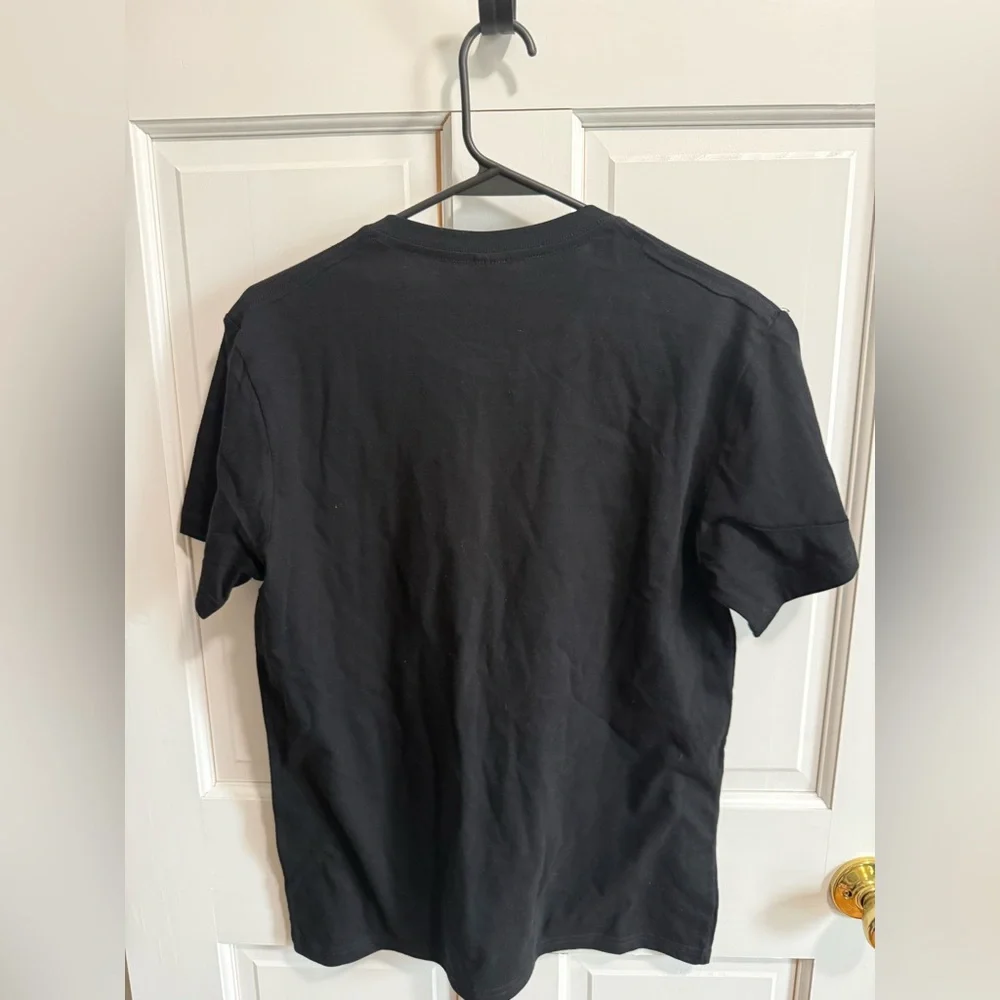 Men's Black Funny Graphic Tee with Beige Slogan Small - Picture 4 of 4